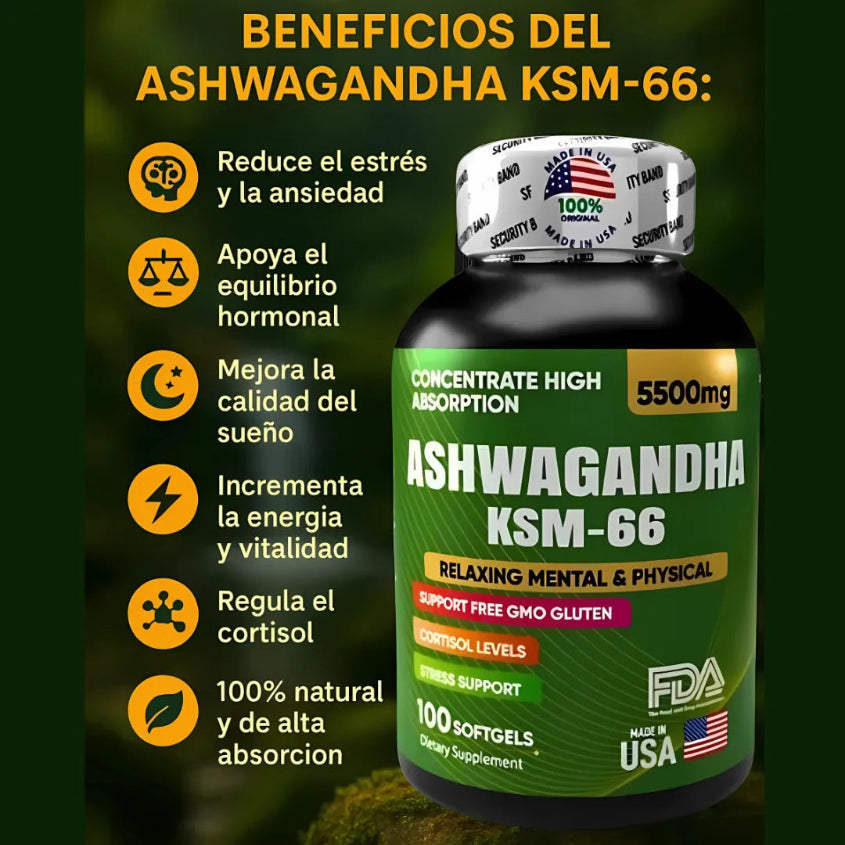 ASHWAGANDHA 5500MG MÁXIMA POTENCIA