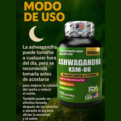 ASHWAGANDHA 5500MG MÁXIMA POTENCIA
