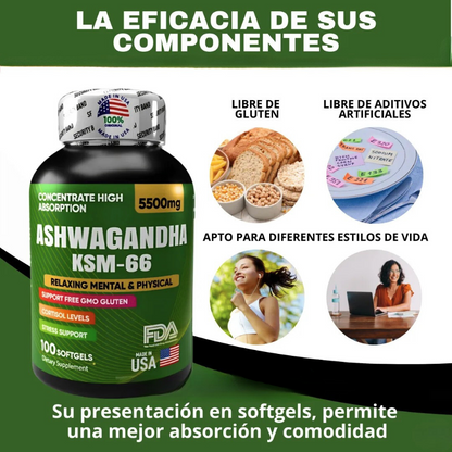 ASHWAGANDHA 5500MG MÁXIMA POTENCIA